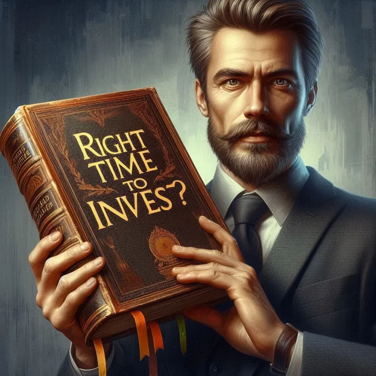 a man holding a book with text Right time to invest in mutual funds in 2024